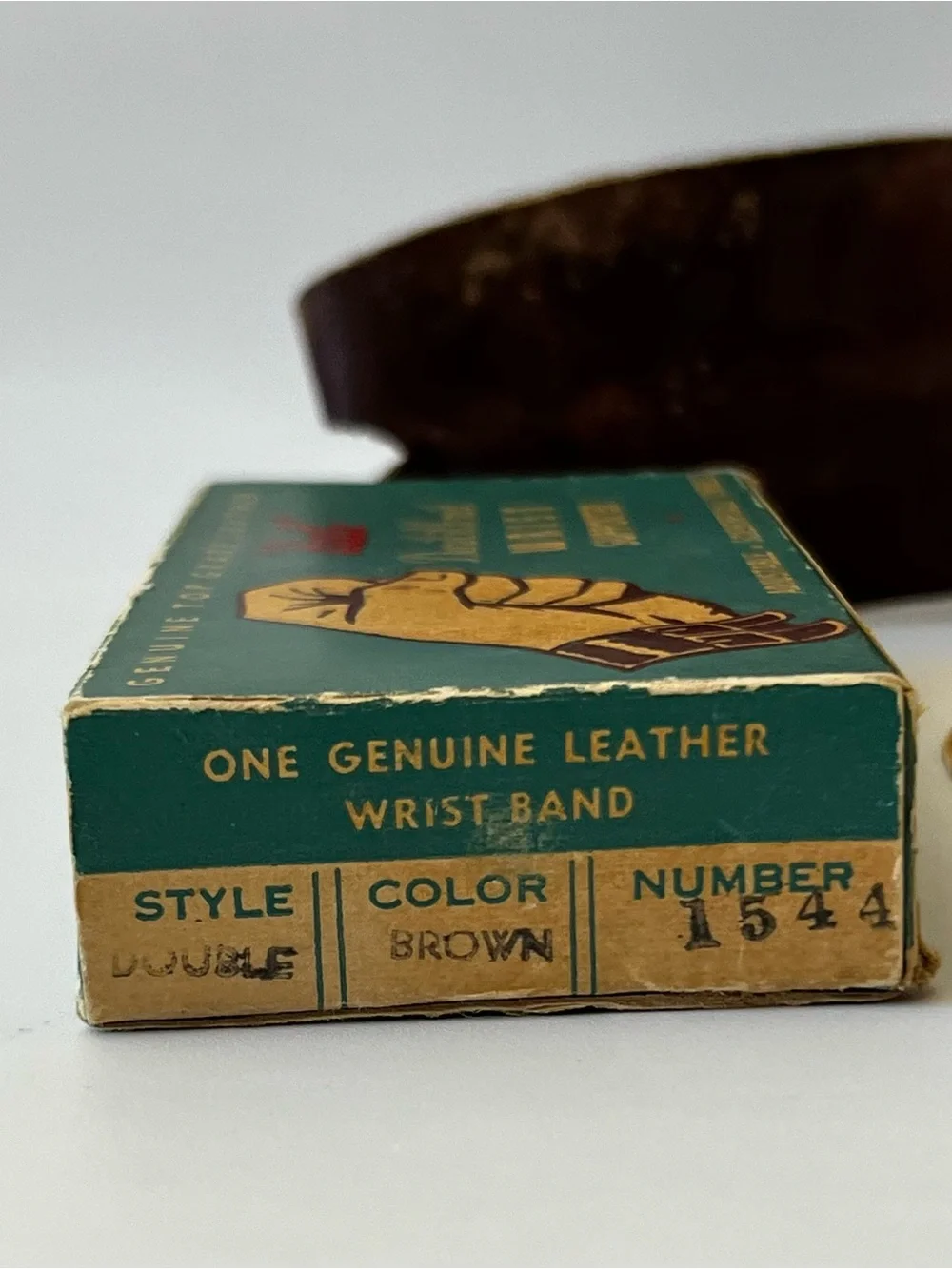 VTG RARE 1940s Bub Duribilknit Genuine Leather Wrist Supporter Style Double 1544